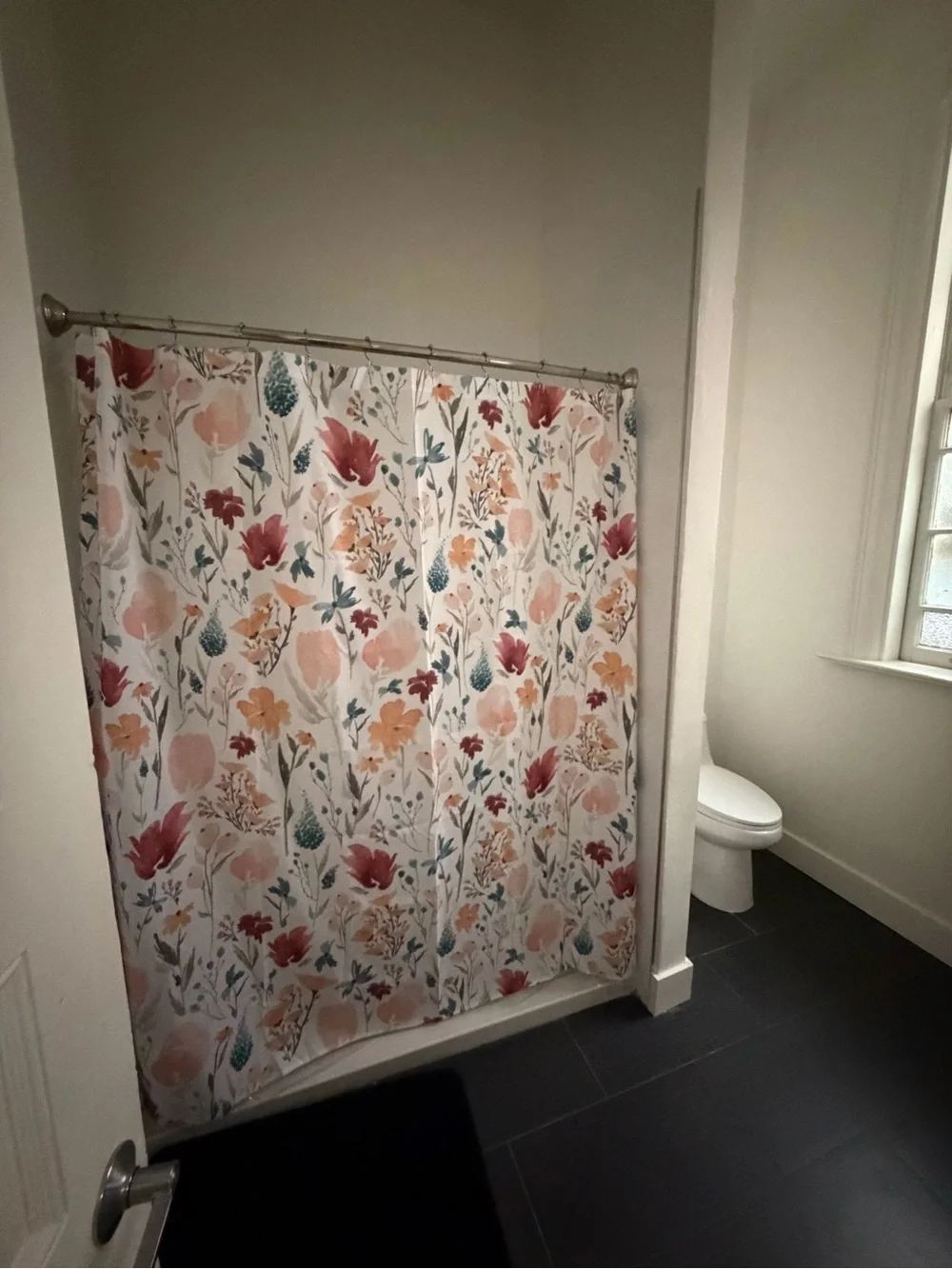 Society6 Coral, Blush, Mustard & Teal Floral Shower Curtain